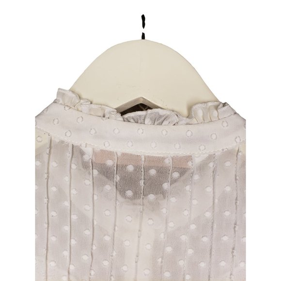 Zara Cream Swiss Dot vintage Bohemian top - Picture 4 of 10